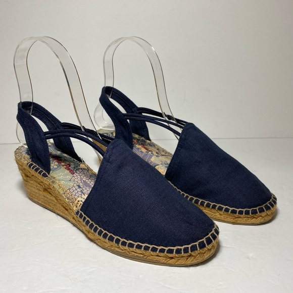 Toni pons Shoes - New TONI PONS Womens Turia, Elastic Strap Navy Wedge Espadrille Size EU 38